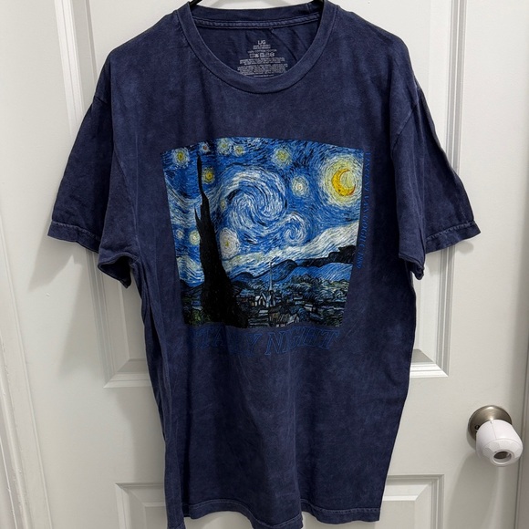 Van Gogh Tops - Vincent Van Gogh Starry Night Blue T-Shirt Size Large Unisex